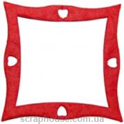 Рамка для фото квадратная изогнутая красная, размер 7 см, материал Mulberry paper