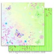 Бумага для скрапбукинга Folia мотив "Цветы" Лето Бабочки