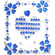 Стразы-стикеры на клеевой основе Сердечки синие