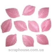 Листики розовые текстильные