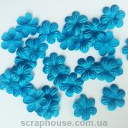 Цветочки маленькие ярко-голубые с круглыми лепестками