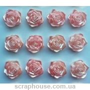 Самоклейки розы жемчужные розовые 12 шт.