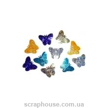 Пайетки бабочки разноцветные