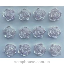 Самоклейки розы серебряно-сиреневые 12 шт.