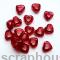 Декоративные сердечки-бусины красные, граненные, акриловые