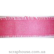 Декоративная лента-рогожка розовая