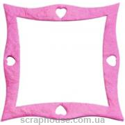 Рамка для фото квадратная изогнутая розовая, для скрапбукинга