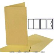 Заготовка для открытки золотая, размер 10,5х21 см