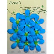 Цветы жасмина голубые для скрапа, в наборе 10 шт., материал mulberry paper, размер 4 см, пр-во Таиланд.