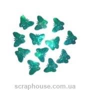 Бабочки пайетки аква