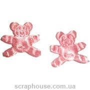 Мишки розовые атласные