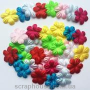 Цветочки маленькие ассорти текстильные, с круглыми лепестками