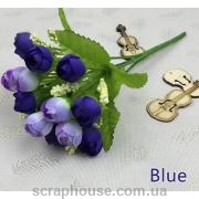 Искусственный букет декоративный розы Blue и гипсофилы