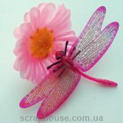Декоративная стрекоза розовая