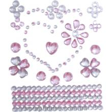 Стразы-стикеры на клеевой основе Сердечки нежно-розовые