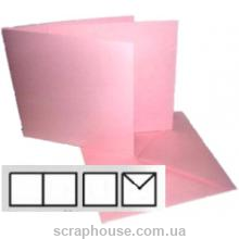 Заготовка для открытки квадратная розовая, размер 13,5х13,5 см