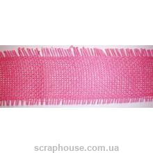 Декоративная лента-рогожка розовая