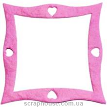 Рамка для фото квадратная изогнутая розовая, для скрапбукинга