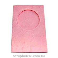 Заготовка для открытки с круглым окошком розовая