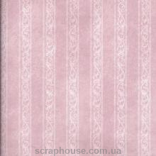 Бумага для скрапбукинга Полоски и узоры розовая