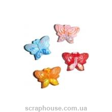 Декоративные керамические аппликации Бабочки маленькие разноцветные