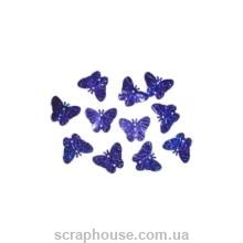 пайетки бабочки синие