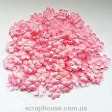 Цветочки маленькие розовые текстильные с круглыми лепестками