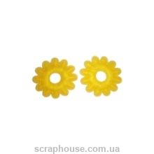 Аппликация из фетра Желтые цветы зубчиками