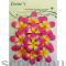 Цветы жасмина розовые с желтым для скрапа, в наборе 10 шт., материал mulberry paper, размер 4 см, пр-во Таиланд.