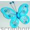 Бабочка декоративная голубая со стразами